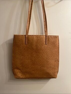Classic Tan Tote Bag with vegan Ostrich Texture